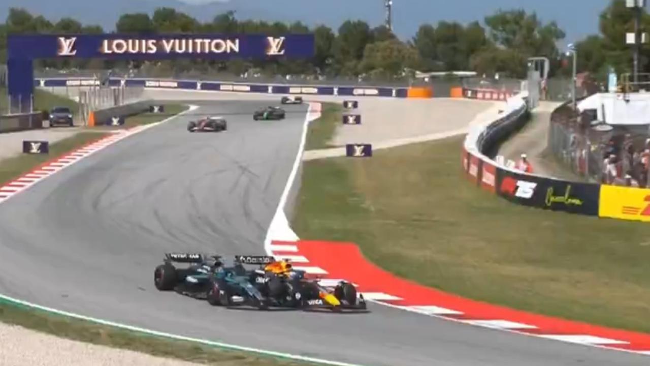 Max Verstappen went straight at George Russell. Photo: X.