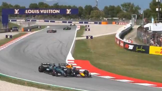Max Verstappen went straight at George Russell. Photo: X.