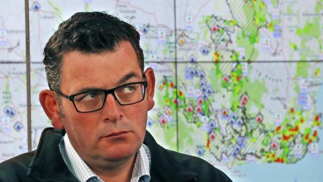 Victorian Premier Daniel Andrews speaks to the media at the State Control Centre in Melbourne. Picture: AAP