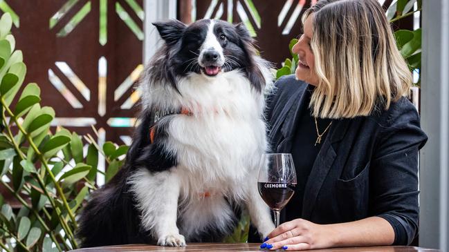 Grace Kelliher with her dog Blinky at the Cremorne Hotel in Unley. Picture: Tom Huntley