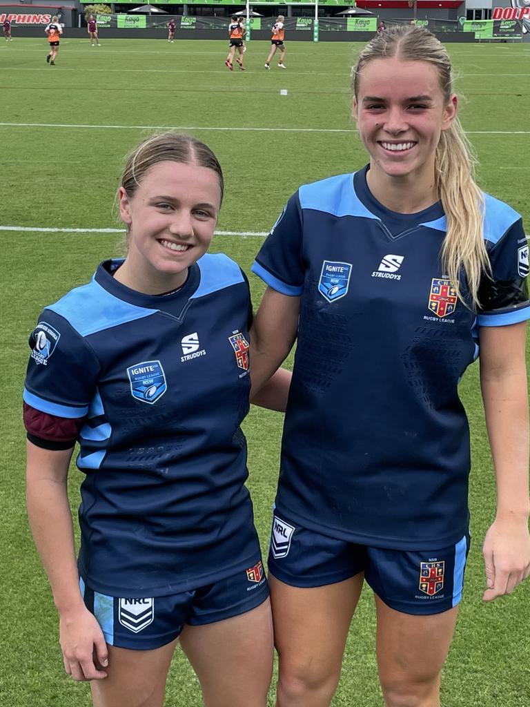 NSW CHS duo Caley Tallon-Henniker and Indie Bostock at the ASSRL Schoolgirls,