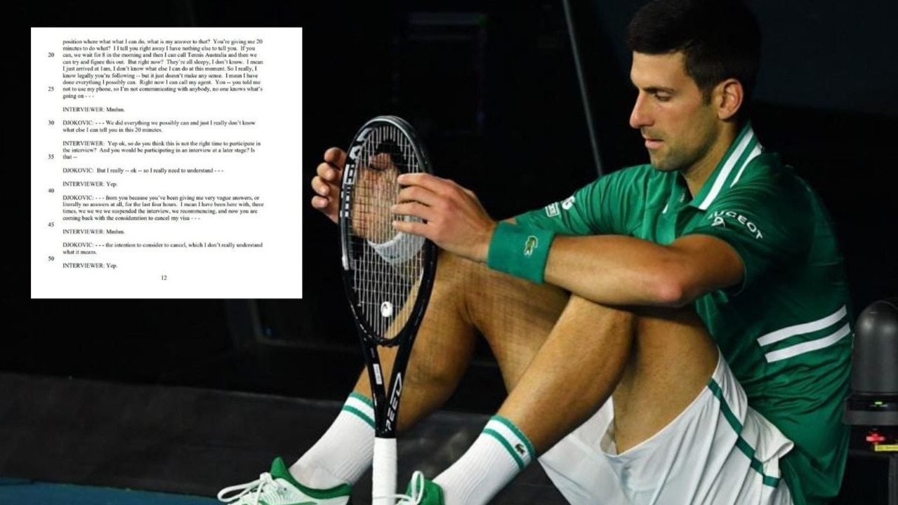 Novak Djokovic was shocked during his interview. Photo: Michael Klein.