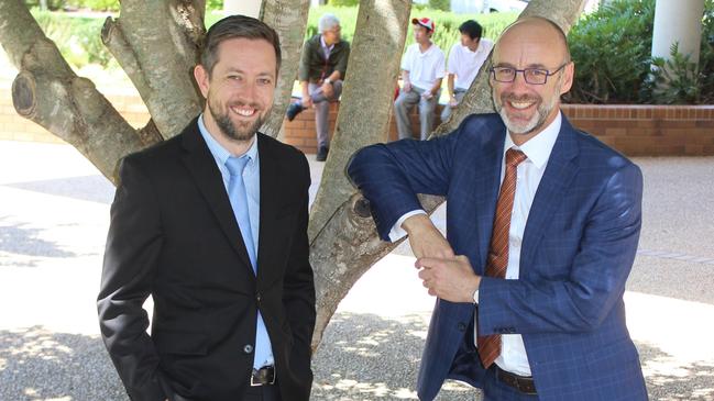 Dylan Malloch and Dr Paul Browning from St Paul's School. Picture: Michelle Smith