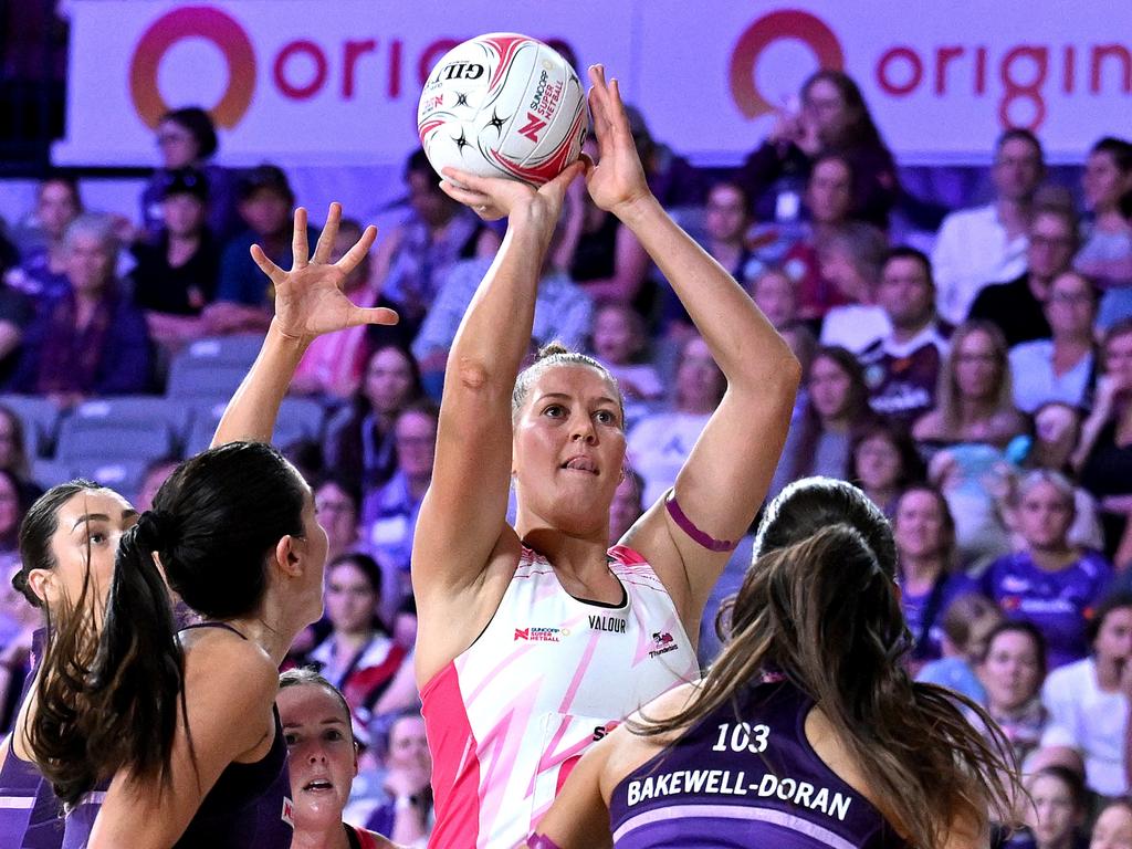 Diamonds training invitee Lucy Austin played an average of 10 minutes per match for the Thunderbirds last season. Picture: Bradley Kanaris/Getty Images