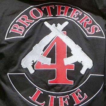 The emblem for the Brothers 4 Life gang.