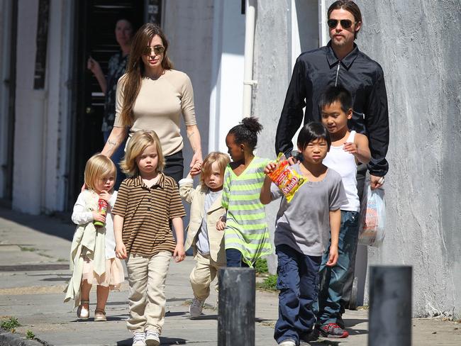 Brad Pitt and Angelina Jolie has three adopted children and three biological children. Picture: StClair/Massie/Splash News