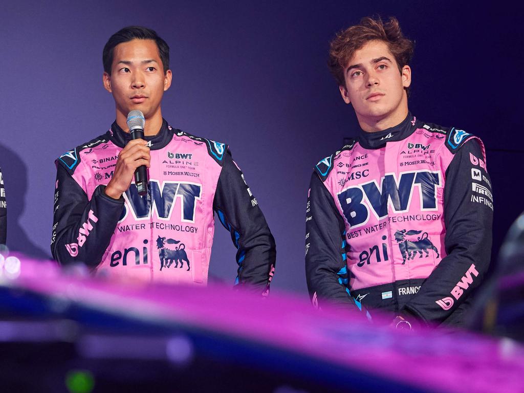 Alpine's Ryo Hirakawa, left, and Franco Colapinto. Picture: AFP