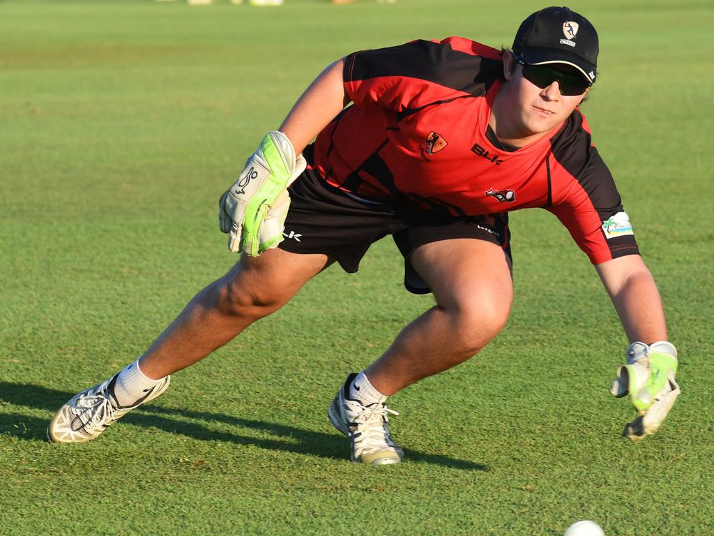 Daniel Mylius warms up before a Strike League match. Picture: Katrina Bridgeford.