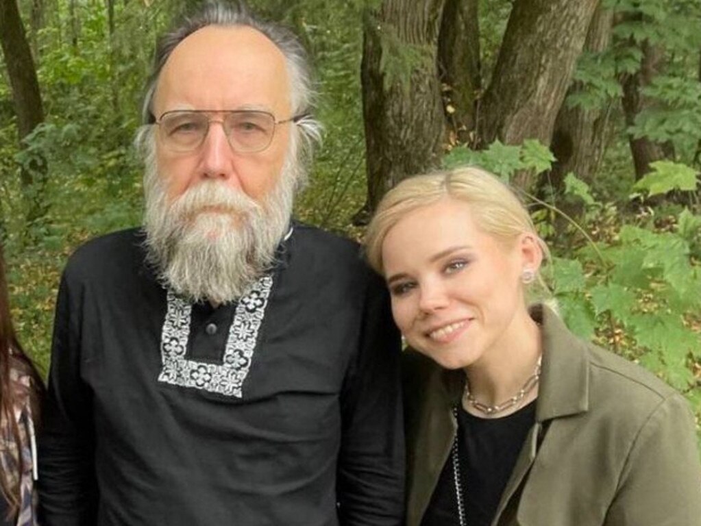 Darya Dugina (right) with her father Alexander Dugin, sometimes referred to as ‘Putin’s brain’. She was killed in a car bomb in August.