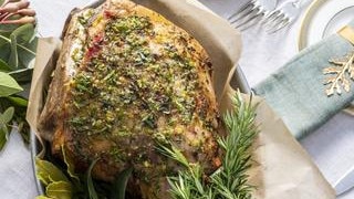 Roast leg of lamb. Picture: Alan Benson. Stylist: Jane Hann. Home Decor: Tina McLeish