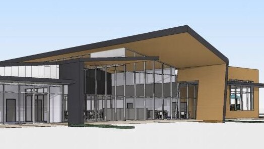 A 3D rendering of the proposed service station and food court at Steger Rd, Charlton.