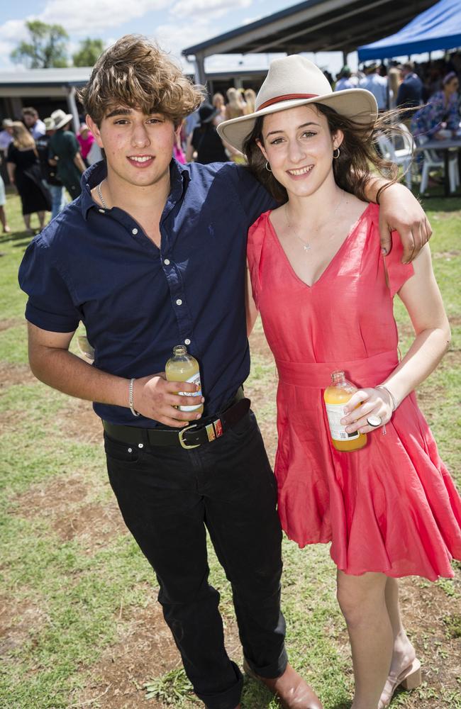 Jakob Rizqallah and Emily Eather at the Clifton Races hosted by Clifton Jockey Club, Saturday, October 28, 2023. Picture: Kevin Farmer