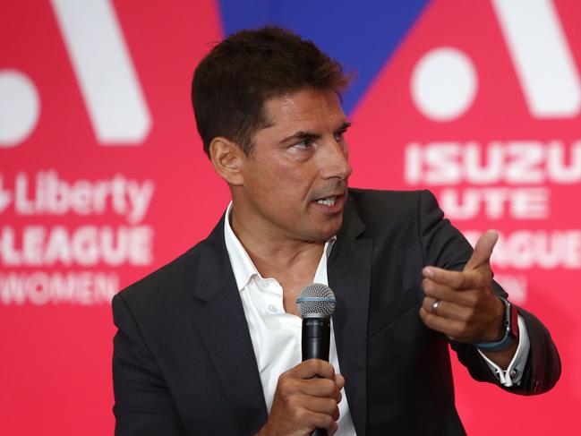 SYDNEY, AUSTRALIA – OCTOBER 10: Nick Garcia, Commissioner of the A-Leagues speaks on stage during the A-Leagues 2023/24 Season Launch at Carriageworks on October 10, 2023 in Sydney, Australia. (Photo by Jason McCawley/Getty Images)