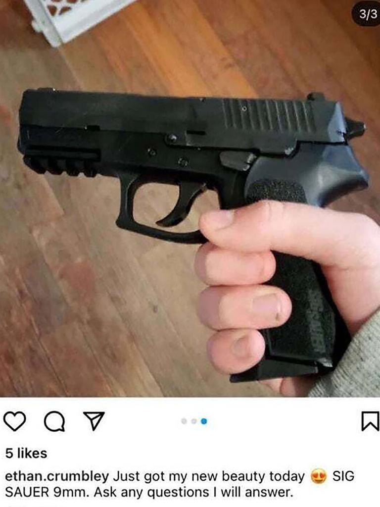 Ethan Crumbley and his mum Jennifer both posted about the gun on social media.