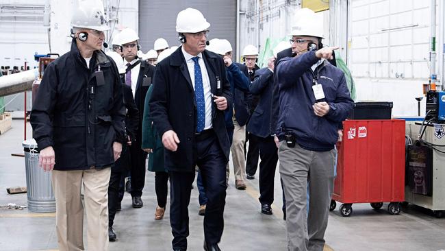 Australian Defence Minister Richard Marles (centre) visited the General Dynamics Electric Boat's submarine construction facilities last December. The visit was undertaken with delegations from Australia, the United Kingdom, and the United States. Picture: Twitter/@RichardMarlesMP