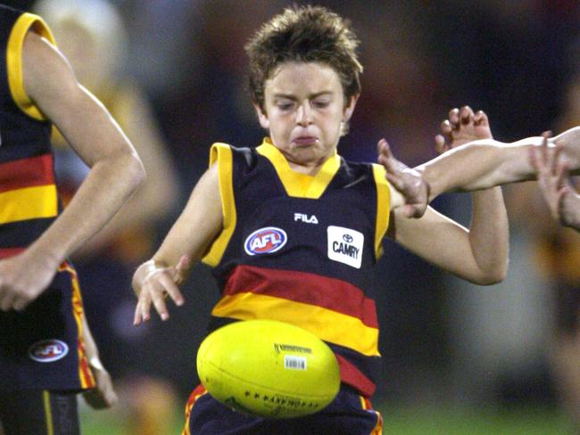 Football - junior children footballers during Adelaide Crows vs Hawthorn match at AAMI Stadium.