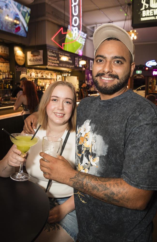 Tayla Fawcett and Harman Singh on New Year's Eve at Bone Idol bar, Sunday, December 31, 2023. Picture: Kevin Farmer