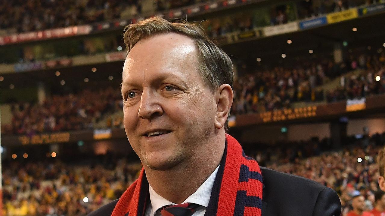 Chairman of the Demons Glen Bartlett is seen after the First Semi Final between the Hawthorn Hawks and the Melbourne Demons in Week 2 of the AFL Finals Series at the MCG in Melbourne, Friday, September 14, 2018. (AAP Image/Julian Smith) NO ARCHIVING, EDITORIAL USE ONLY