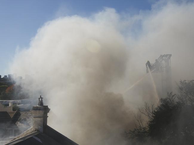 Dramatic scenes of smoke billowing over Camperdown. Photo: Tim Pascoe