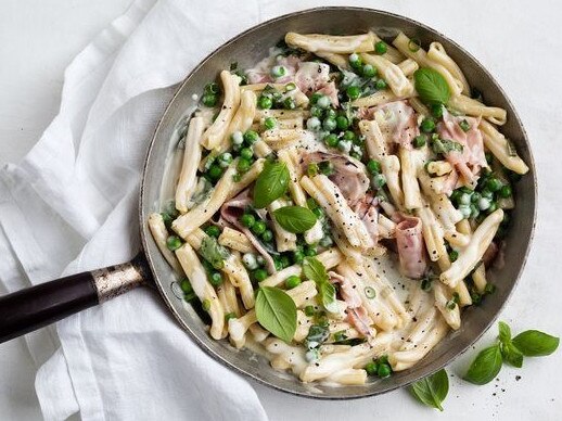 Pea and ham pasta.