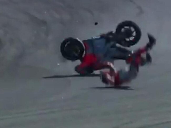 Lorenzo in horror crash off his bike