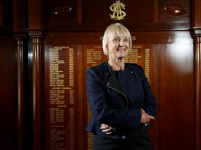 26/3/15 - June Roache, first woman on commission in SA football at Adelaide OvalPicture Simon Cross