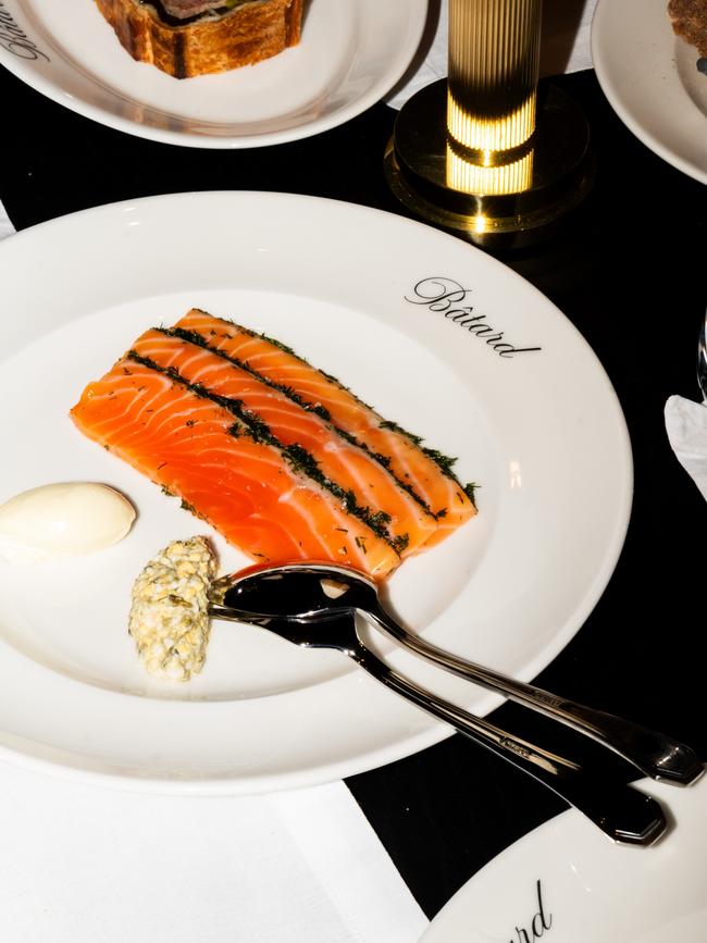 Salmon Gravlax from Chris Lucas’ fine dining extravaganza Maison Batard. Picture: Supplied