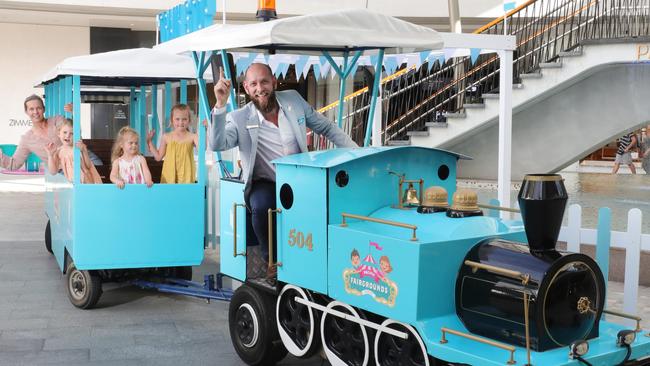 After many years of being missing in action, the Pacific Fair train is back for school holidays. Picture Glenn Hampson