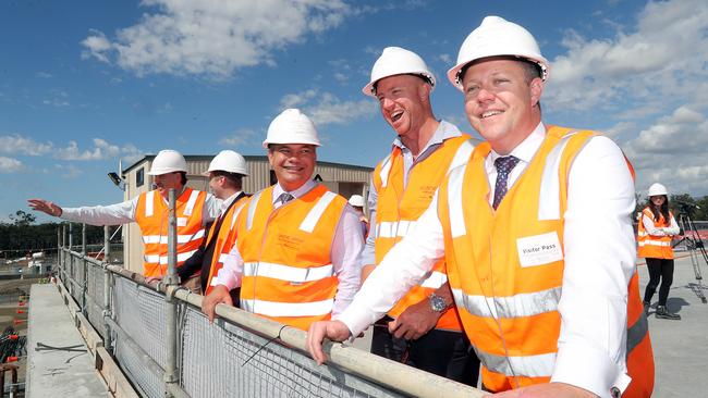 Mayor Tom Tate with Senior Project Manager Dayne May and Cameron Caldwell. Photo by Richard Gosling