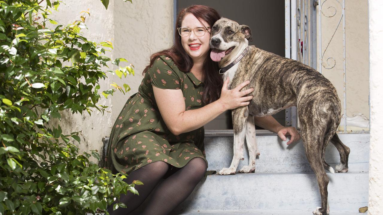 Mel Buttle with her dog Ruby. Picture: Lachie Millard