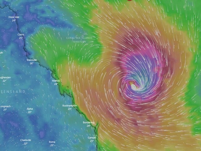 Tropical Cyclone Gabrielle has developed in a severe category 3 system. Picture: Windy