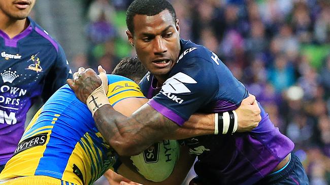 Winger Suliasi Vunivalu in action for the Storm. Picture: Mark Stewart