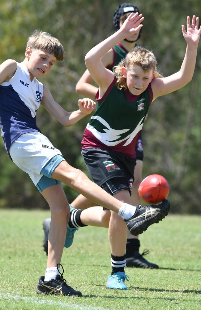 Action from the AFLQ Schools Cup State Finals. Picture: AFLQ.