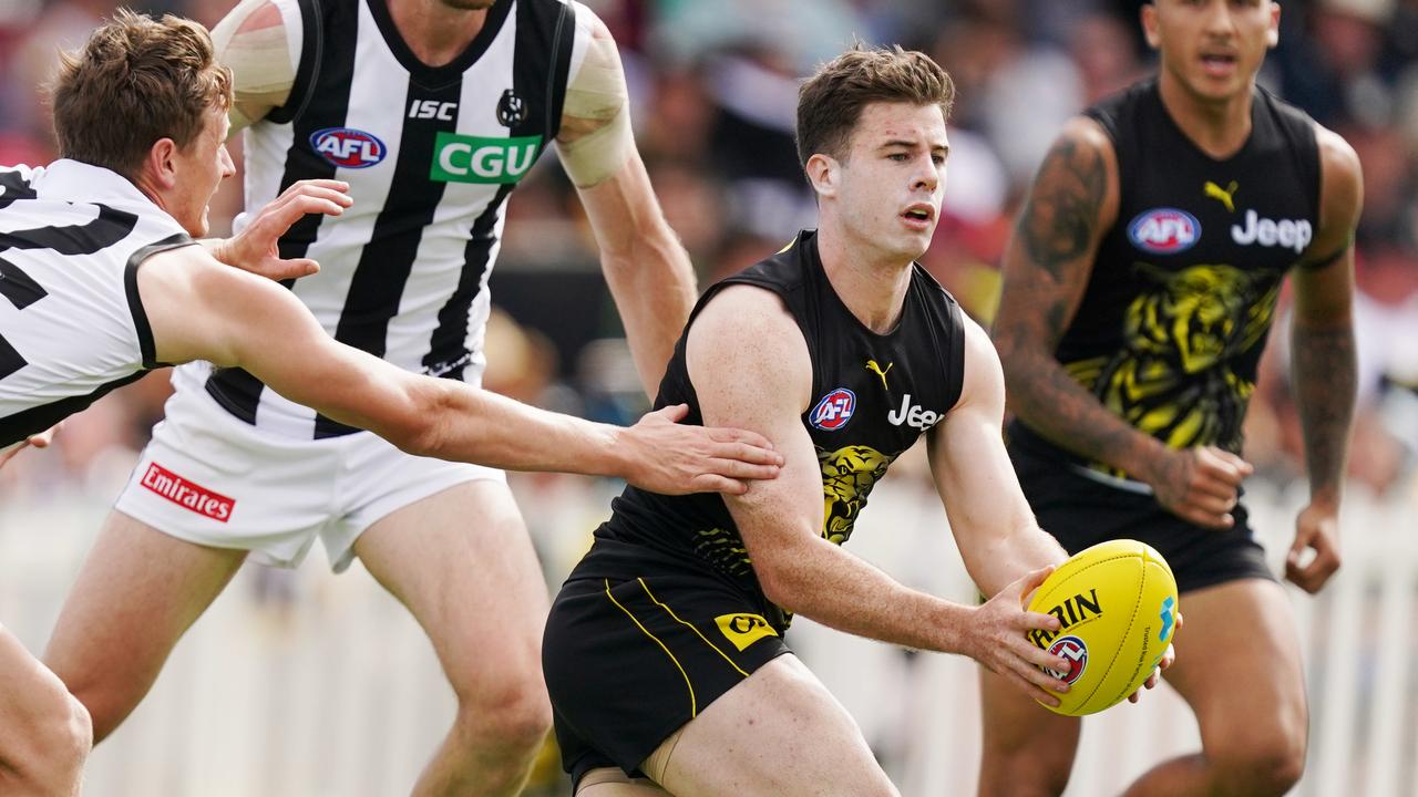 Richmond forward Jack Higgins made a successful return in the Marsh Series clash against Collingwood. Picture: AAP