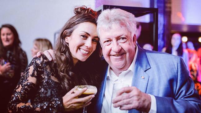 Pop singer-songwriter Amy Shark with Denis Handlin at an afterparty following Shark's major success at the 2018 ARIAs, where she won four awards. Picture: Twitter