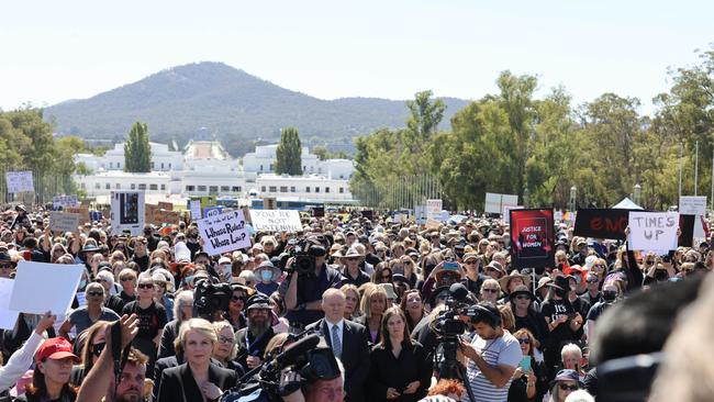 Thousands attended the Women's March 4 Justice Rally at Parliament House in Canberra earlier this year. Picture: NCA NewsWire / Gary Ramage