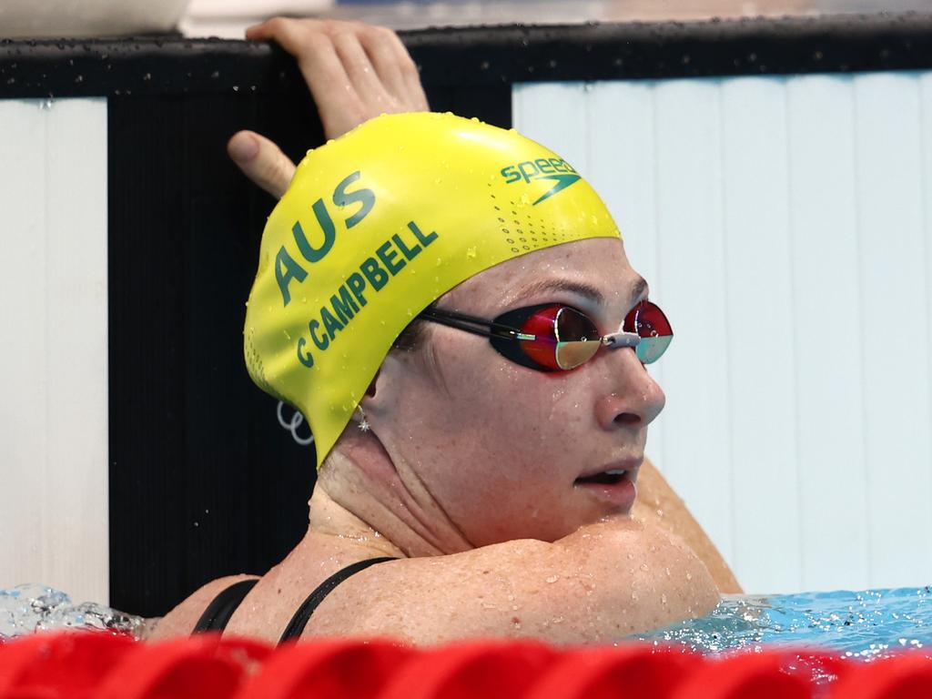 Cate Campbell during the 50m Freestyle heats at the Tokyo Olympic Games. Campbell says she’s 70 per cent committed to representing Australia at a fifth Olympics. Picture: Clive Rose/Getty Images