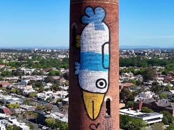 Pam the Bird on the Clifton Hill chimney Picture: Supplied