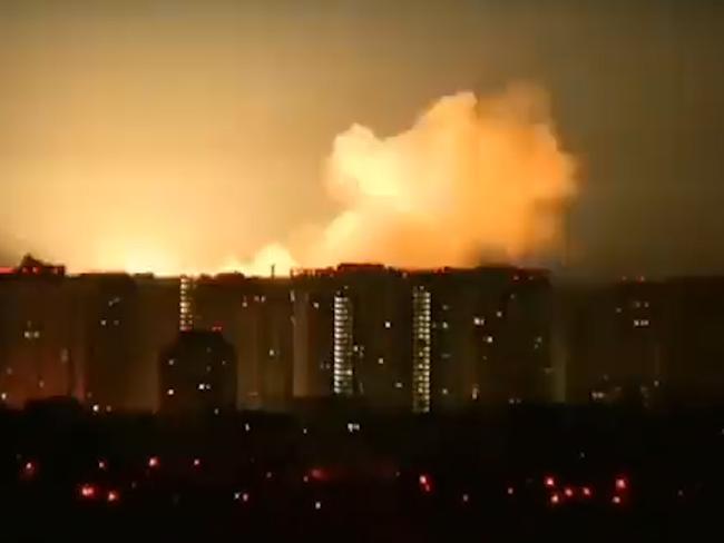 The missiles attacks on buildings in Kyiv on Monday night local time.