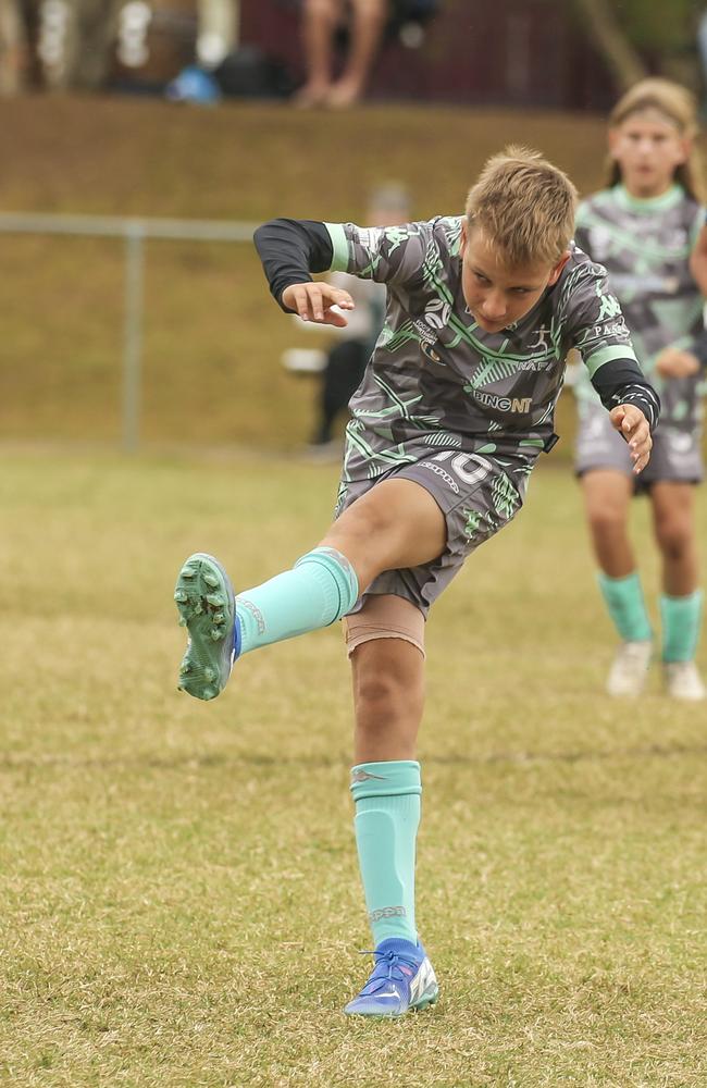 U/12 Football NT (Green Socks) V the FB 9 Academy in the Premier Invitational Football Carnival at Nerang. Picture: Glenn Campbell