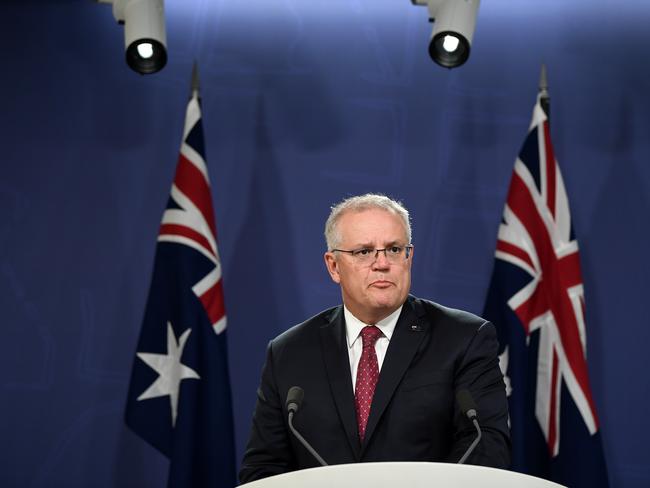 SYDNEY, AUSTRALIA - NCA NewsWire Photos SEPTEMBER, 18, 2020: PrIme Minister Scott Morrison speaks to media in Sydney. Picture: NCA NewsWire/Joel Carrett