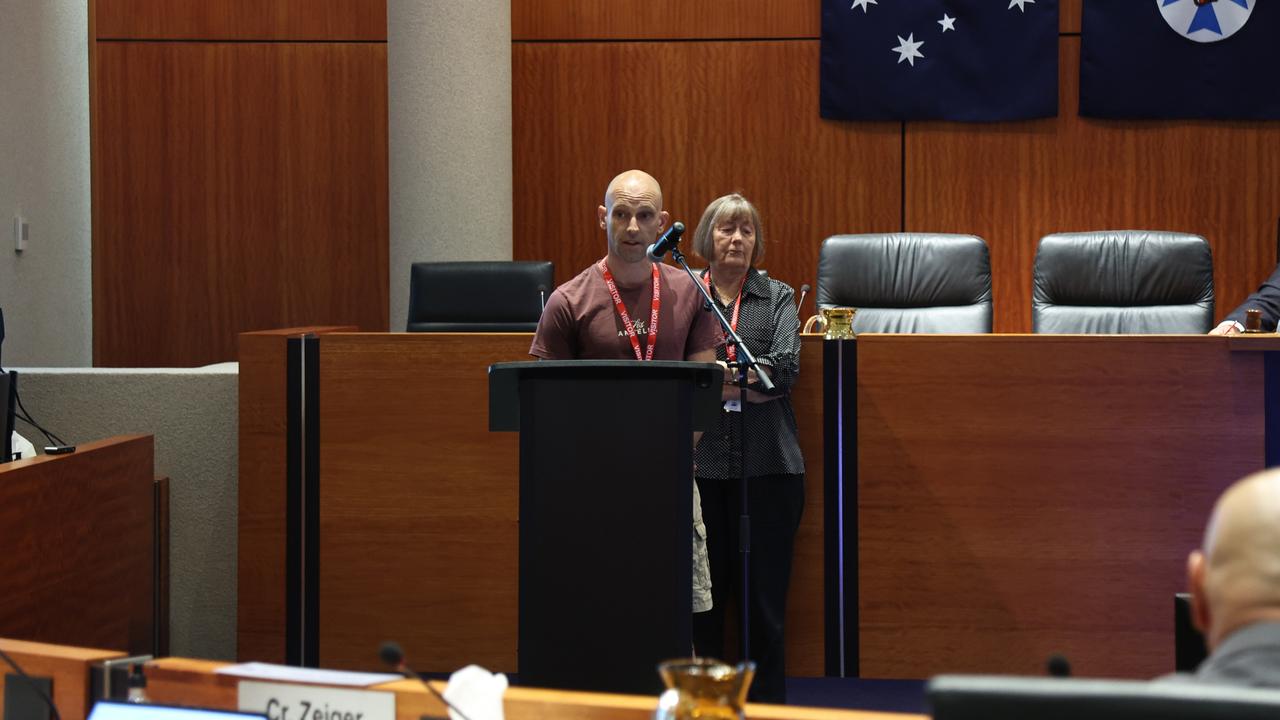 Anti-fluoride advocate Zane Cosgrove presents his case during a deputation to Cairns Regional councillors during an ordinary meeting on November 20.