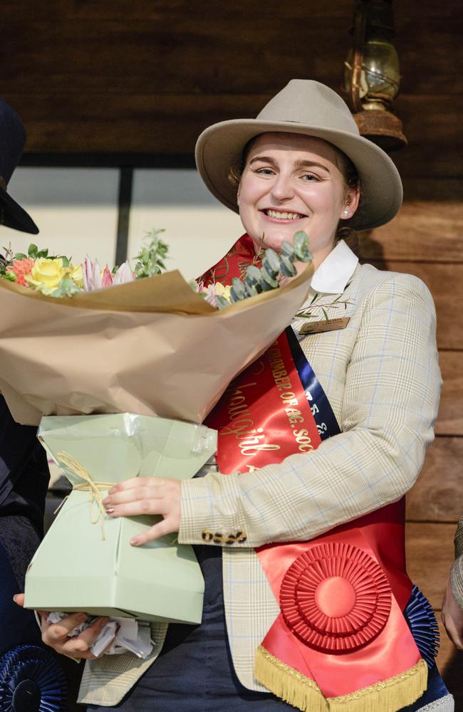2025 Darling Downs Showgirl runner-up Jacinta Langston of Goombungee-Haden at the announcement at the People First Bank Toowoomba Royal Show, Saturday, March 29, 2025. Picture: Kevin Farmer