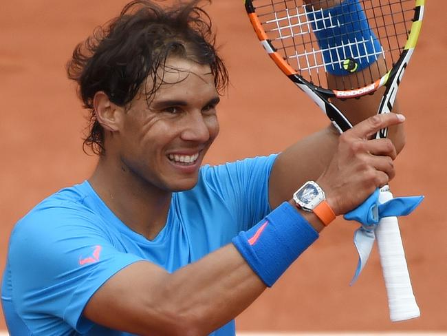 Nadal wearing his special edition Mille watch at this year’s French Open.