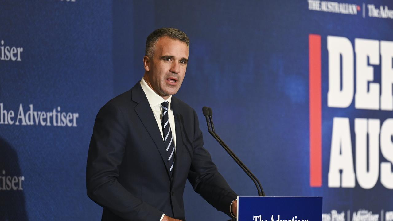 Premier of South Australia, Peter Malinauskas delivers the keynote address at the Defending Australia Conference at Old Parliament House in Canberra . Picture: Martin Ollman