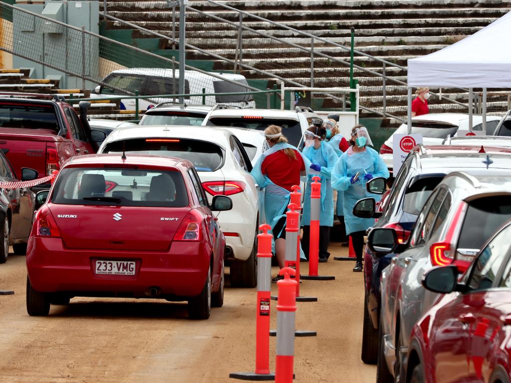 Queensland has recorded a new locally acquired Covid-19 case who was “potentially” infectious in the community for five days. Picture: David Clark