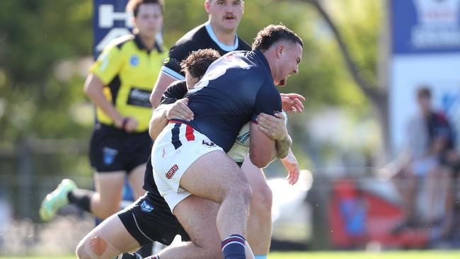 Erina’s Daniel Peters taking a hit-up. Picture: Sue Graham