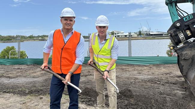 Sunshine Coast councillor Peter Cox and Habitat Development Group director Cleighton Clark.