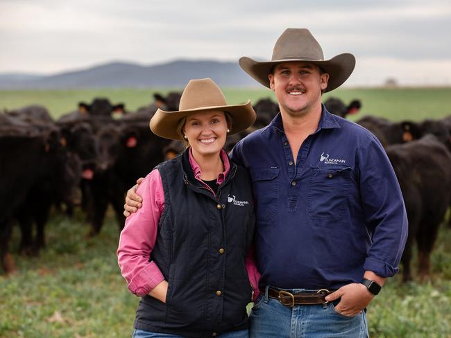 Caitlin Herbert, with husband Ed Thomas, moved back to the family property after a career in dentistry. Picture: Kim Storey