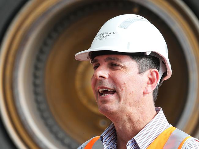 Nationals candidate for the Upper Hunter, David Layzell, at Glencore's Ravensworth coal mine north west of Singleton. Picture: NCA NewsWire / Peter Lorimer.